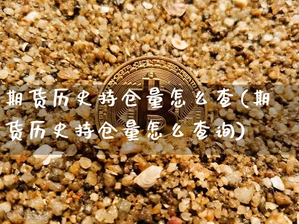 期货历史持仓量怎么查(期货历史持仓量怎么查询)_https://www.xjzxxn66.com_比特币_第1张