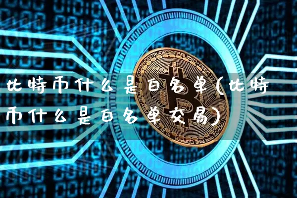 比特币什么是白名单(比特币什么是白名单交易)_https://www.xjzxxn66.com_币圈资讯_第1张