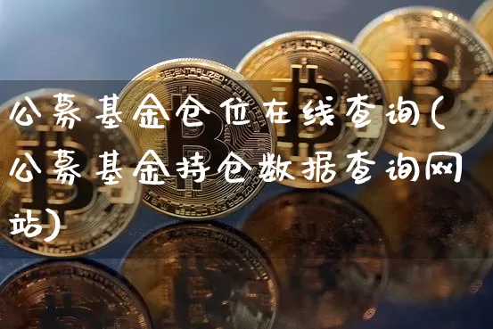 公募基金仓位在线查询(公募基金持仓数据查询网站)_https://www.xjzxxn66.com_以太坊_第1张