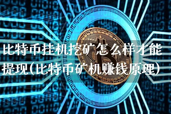 比特币挂机挖矿怎么样才能提现(比特币矿机赚钱原理)_https://www.xjzxxn66.com_币圈资讯_第1张