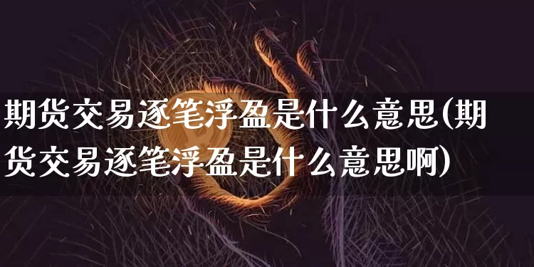 期货交易逐笔浮盈是什么意思(期货交易逐笔浮盈是什么意思啊)_https://www.xjzxxn66.com_比特币_第1张