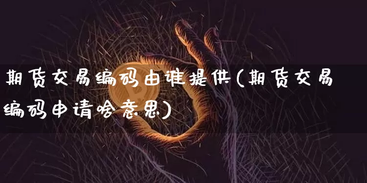 期货交易编码由谁提供(期货交易编码申请啥意思)_币圈资讯_第1张_相聚币圈 期货交易编码由谁提供(期货交易编码申请啥意思)_https://www.xjzxxn66.com_币圈资讯_第1张
