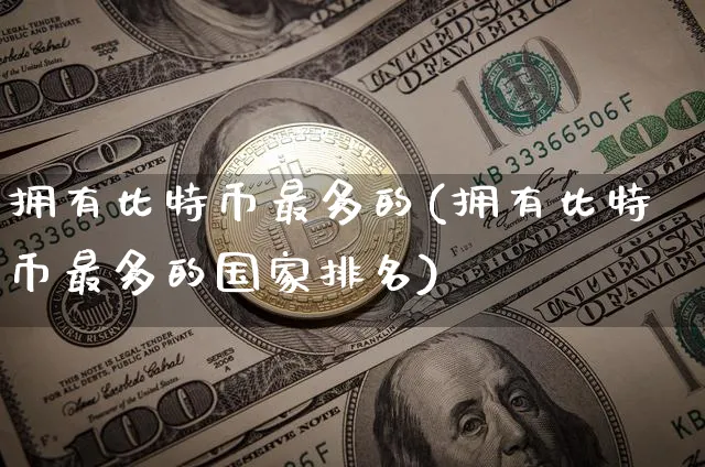 拥有比特币最多的(拥有比特币最多的国家排名)_https://www.xjzxxn66.com_币圈资讯_第1张
